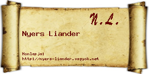 Nyers Liander névjegykártya